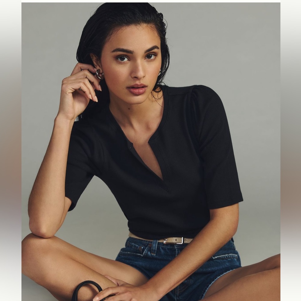 Maeve Split Neck Top